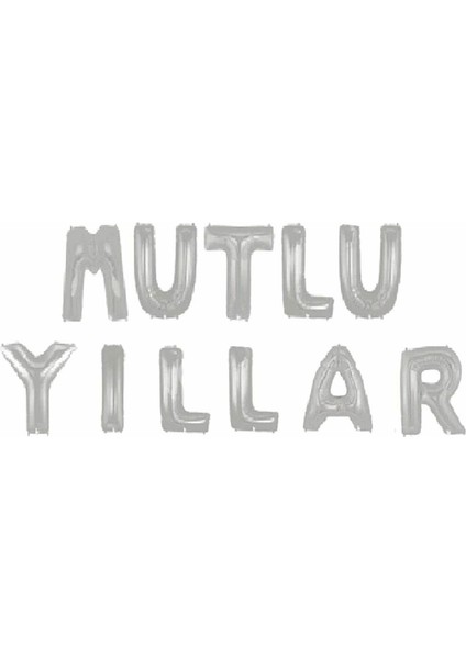 Mutlu Yıllar Gümüş Folyo Balon 40 cm 11 Adet Harf Balon fiyatları