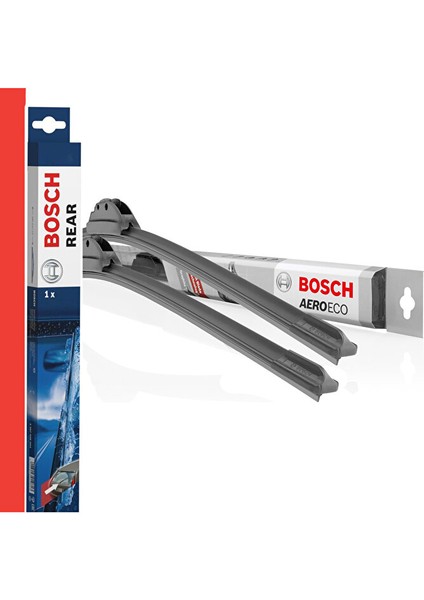 Opel Corsa F (2019-2025) Uyumlu | Bosch Aeroeco Ön ve Arka Silecek Takımı | 3'lü Set