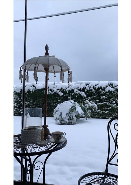 Dekoratif Bali Şemsiyesi 80 cm Krem