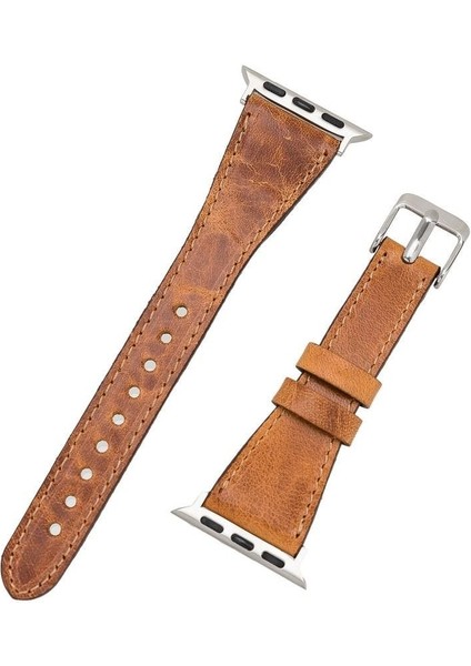 Mulvxurg URG02 Apple Watch Uyumlu Deri Kordon 38-40-41MM Slim G19 Taba (Mulvix) modelleri