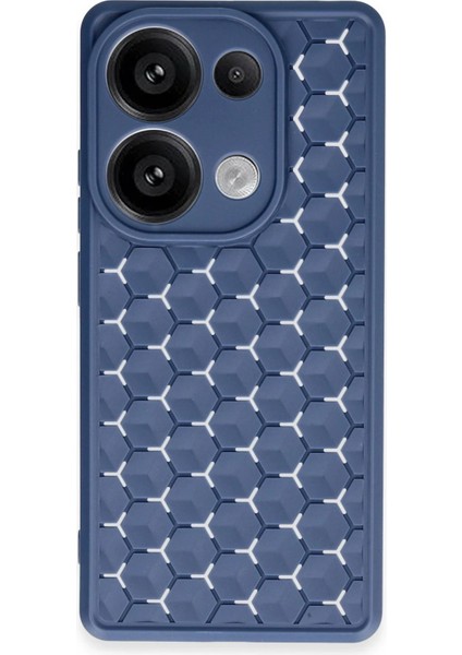 Xiaomi Redmi Note 13 Pro 5g Kılıf Petek Silikon Kapak - LACIVERT-(5796)