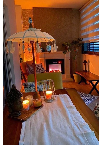 Masa Üstü Için Dekoratif Bali Şemsiyesi 80 cm Krem fiyatları