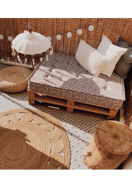 Masa Üstü Için Dekoratif Bali Şemsiyesi 80 cm Krem fırsatları