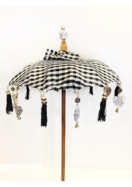 Ahşap Ayaklı Dekoratif Bali Şemsiyesi 80 Cm- Yeşil fırsatları