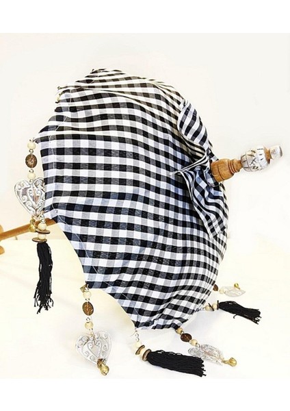 Ahşap Ayaklı Dekoratif Bali Şemsiyesi 80 Cm- Yeşil indirimleri