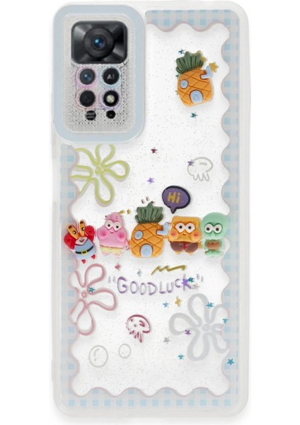 Xiaomi Redmi Note 11 Kılıf Sweet Desenli Silikon Kapak - Açık MAVI-(5796)