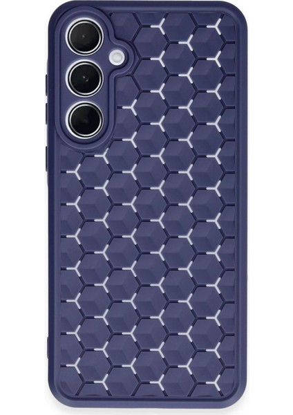 Samsung Galaxy A55 5g Kılıf Petek Silikon Kapak - LACIVERT-(5796)