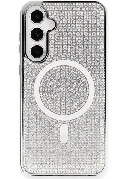 Samsung Galaxy S23 Kılıf Diamond Magsafe Kapak - RAINBOW-(5796)