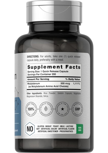 Molybdenum Amino Acid Chelate 500MCG 200 Caps fiyatları