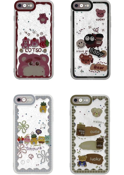 iPhone 7 Kılıf Sweet Desenli Silikon Kapak - Açık MAVI-(5796) fiyatları