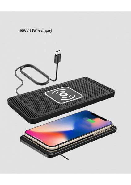 Manyetik Şarj Pedi 7.5W 10W 15W Hızlı Şarj Kaymaz Tabanlı modelleri