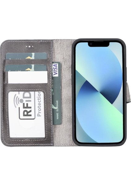 Mulvxurg URG02 Apple Iphone 13 Mini Uyumlu Deri Cüzdanlı Kılıf Mwwn Tn1 Gri (Mulvix) fiyatları