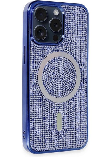 iPhone 14 Pro Max Kılıf Diamond Magsafe Kapak - LACIVERT-(5796) fiyatları