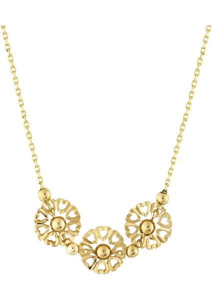 14 Ayar Çiçekli Tasarım Altın Kolye fiyatları