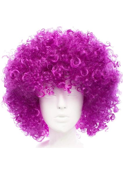 Koyu Mor Violet Renk Afro Bonus Parti Peruğu