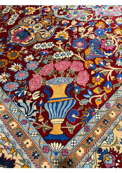 El Dokuma Duruder Hereke Halısı Rengarenk Muazzam Bir Eser Ebat 430X300 fiyatları