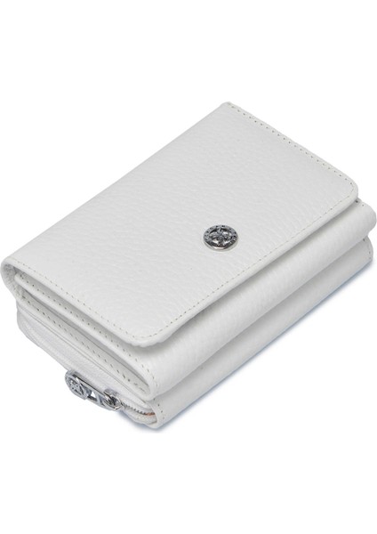 Beyaz Hakiki Deri Kadın Cüzdan - S1CB00005798-B69