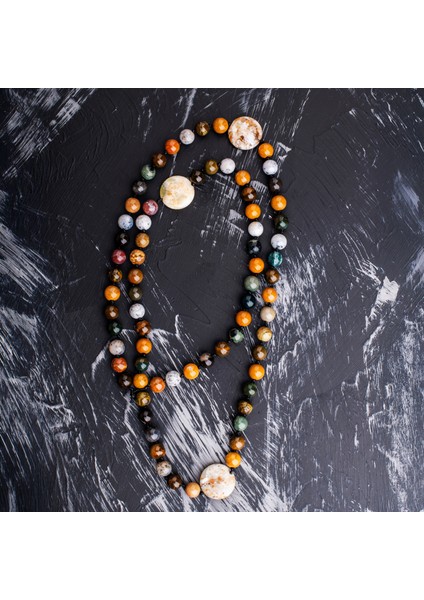 Renkli Akik Doğal Taş Kadın Kolye