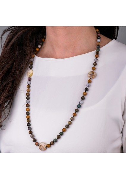 Renkli Akik Doğal Taş Kadın Kolye fiyatları