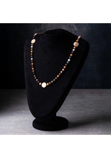 Renkli Akik Doğal Taş Kadın Kolye fırsatları