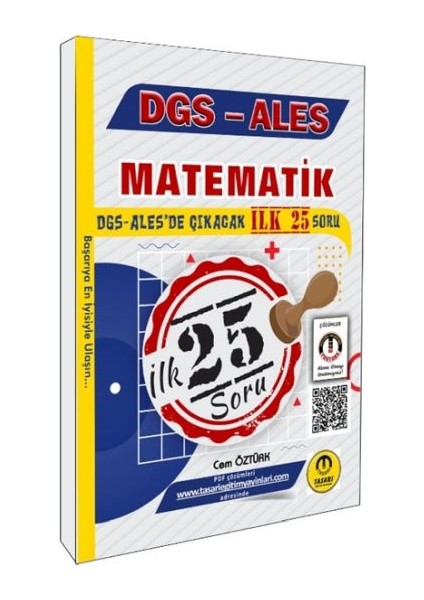 Tasarı Yayınları Dgs Ales Matematik Ilk 25 Çıkacak Soru Çözümlü