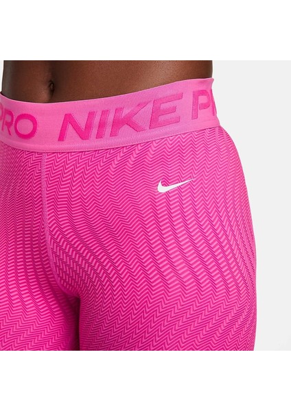 Pro Dri Fit Trainning Medium Support Mid Rise 7/8 Length Kadın Desenli Antrenman Taytı Pembe fiyatları
