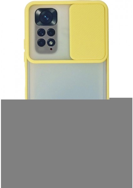 Xiaomi Redmi Note 11 Kılıf Palm Buzlu Kamera Sürgülü Silikon - Sarı