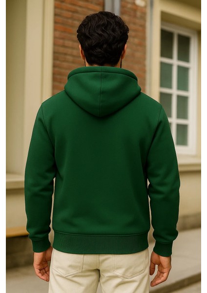Erkek Kışlık Yeşil Oversize Uzun Hırka Sweatshirt indirimleri
