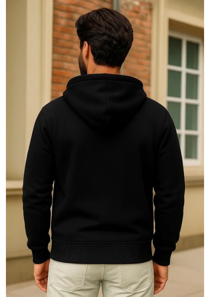 Erkek Kışlık Siyah Oversize Uzun Hırka Sweatshirt indirimleri