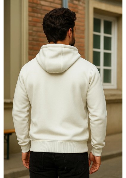 Erkek Kışlık Beyaz Oversize Uzun Hırka Sweatshirt indirimleri