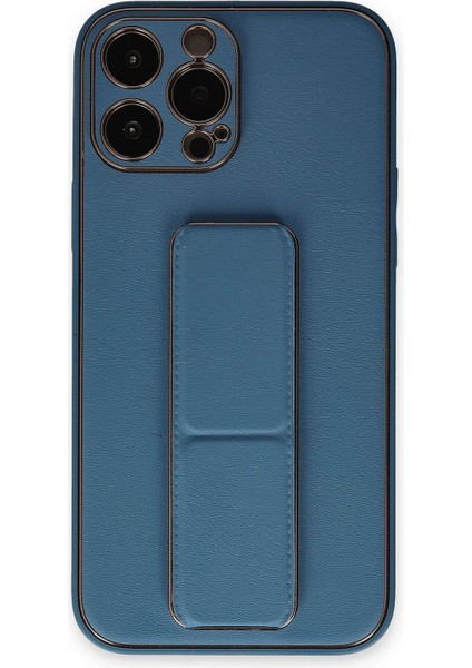 iPhone 13 Pro Kılıf Coco Deri Standlı Kapak - Açık MAVI-(5796) - M419K808-R43419