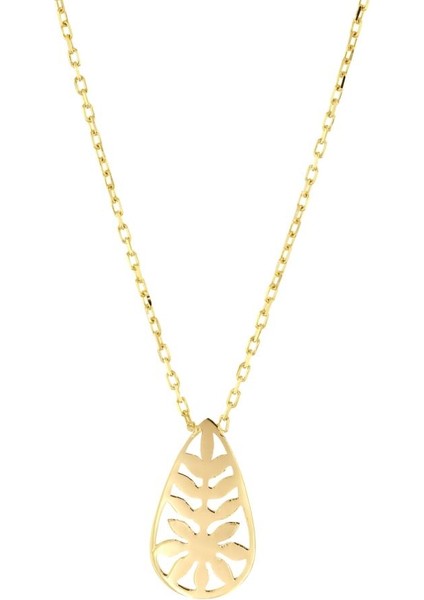 14 Ayar Ladin Tasarım Altın Kolye