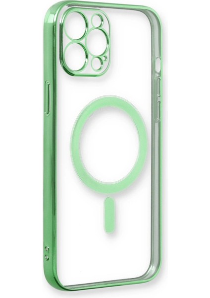 iPhone 12 Pro Kılıf Magneticsafe Lazer Silikon - Haki YEŞIL-(5796) - M516K424-R89516 fiyatları