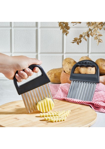 Patates Dilimleyici Qlux Paslanmaz Çelik Dalgalı Sebze Dilimleyici L-00891 Bpa Içermez fiyatları
