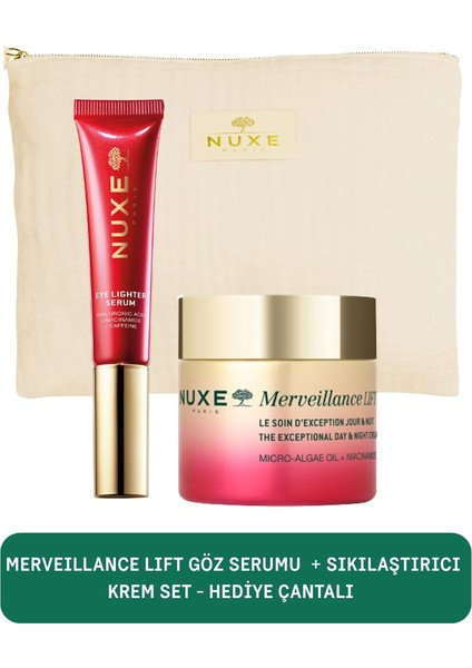 Merveıllance Lıft Göz Serumu + Sıkılaştırıcı Krem Set- Hediye Çantalı