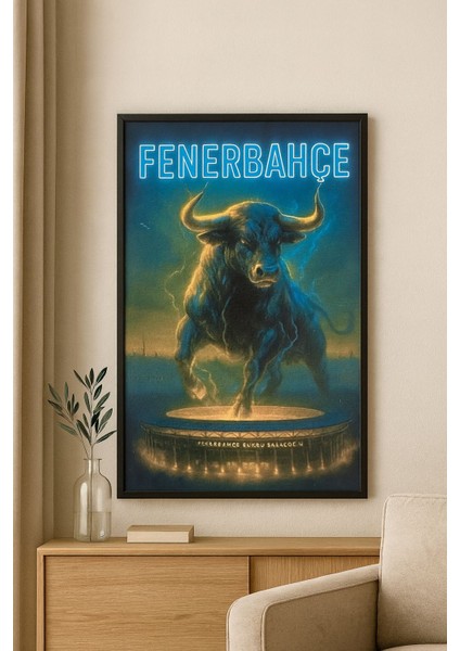 Fenerbahçe Boğa – Kadıköy Ruhunu Yansıtan Özel Duvar Tablosu (Çerçeveli)