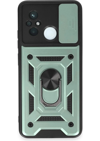 Xiaomi Redmi 12C Kılıf Pars Lens Yüzüklü Silikon - Yeşil