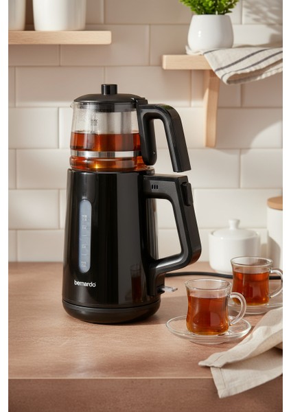 Venedik Cam Demlikli Çay Makinesi Siyah fırsatları