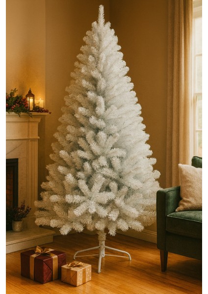 Beyaz Yılbaşı Ağacı Beyaz Çam Ağacı Christmas Tree 180 Cm 600 Dal Premium