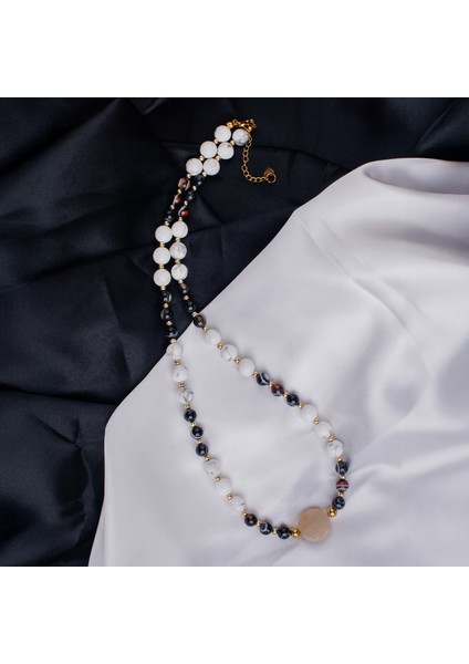 Havlit, Göz Akik ve Çelik Boncuk Doğal Taş Kadın Kolye fırsatları