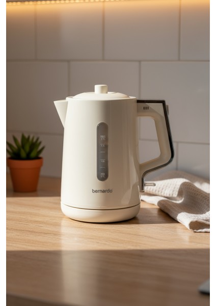 Venedik Cam Demlikli Çay Makinesi Krem