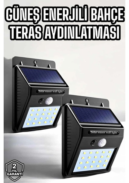 Solar Güneş Enerji Panelli Sensörlü Lamba Enerji Tasarruflu