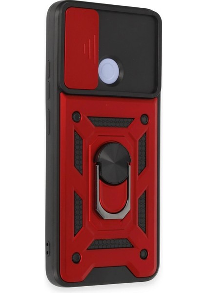 Xiaomi Redmi 12C Kılıf Pars Lens Yüzüklü Silikon - Kırmızı fiyatları