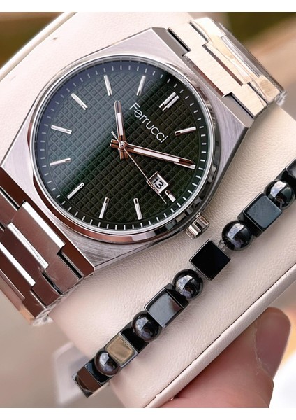 Çelik Kordon Takvimli Kadran 2 Yıl Garantili 3ATM Suya Dayanıklı Erkek Kol Saati F.U3625.02