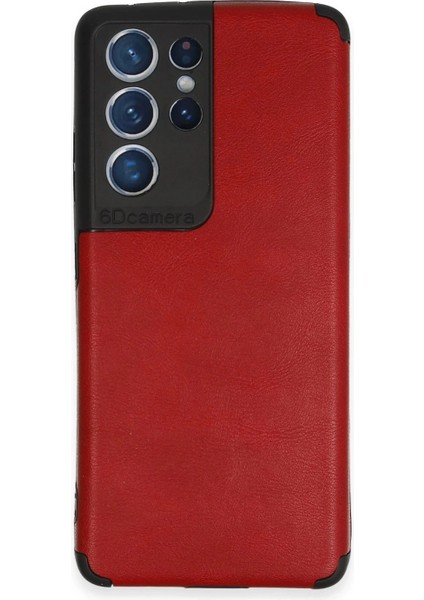 Samsung Galaxy S21 Ultra Kılıf Loop Deri Silikon - Kırmızı