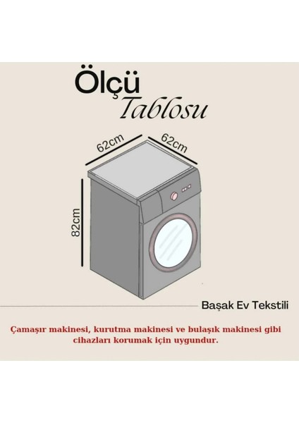 Kumaş Dokulu Pvc Çamaşır & Kurutma Makinesi Örtüsü – Su Geçirmez, Dayanıklı ve Modern Tasarım