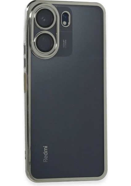 Xiaomi Redmi 13C Kılıf Lensli Silikon - GÜMÜŞ-(5796) - M636K151-R81636