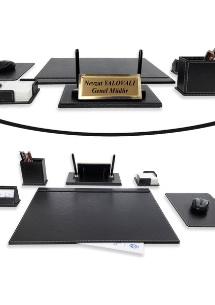 Yenice Sümen Takımı Altın Renk Isimlikli Çift Kalemli Siyah Yeni Iş Ofis Hediyesi