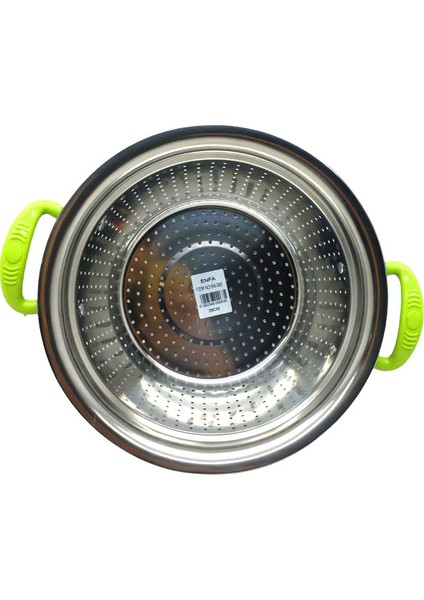 Plastik Renkli Kulp Metal Sepet Süzgeç 26CM. (5361)