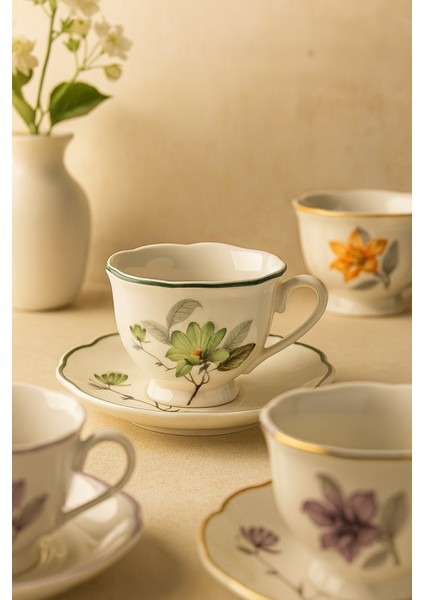 Çiçek Desenli 90 ml Kahve Fincanı Takımı fiyatları